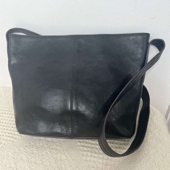 Vintage Etienne Aigner Black Leather Shoulder Bag Hobo - Picture 6 of 9